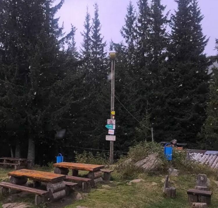 Сняг прехвърча по високите части на Родопите